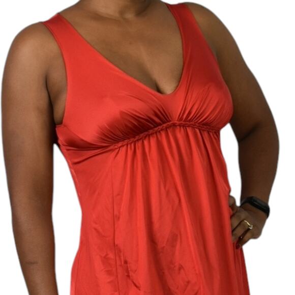 Vintage Vanity Fair Silky Red Nightgown 70s Nylon Goddess Long Maxi Lingerie XS - Picture 15 of 16